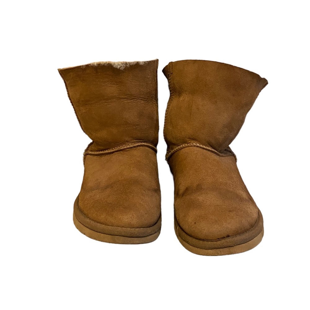 Ugg Australia Fairmont Brown Suede Buckle Back Shearling Boots Size 8 - Picture 2 of 9
